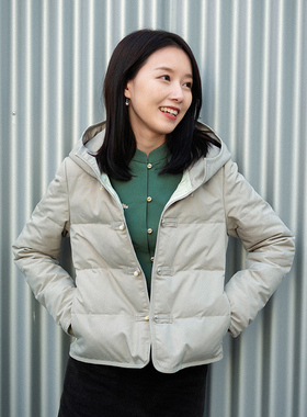 20QDA-192【碧天长】前世今生轻中式连帽短款羽绒服