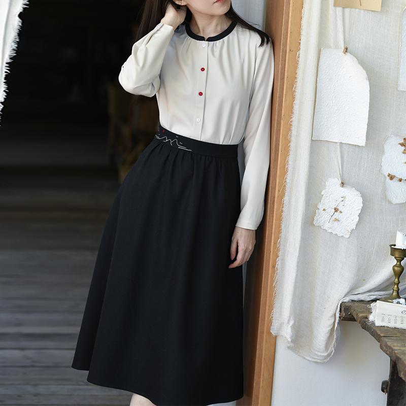 前世今生中长裙伞摆大摆半身裙