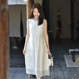 25CXC 梦落花 前世今生温婉浪漫轻盈无袖 碎花背心连衣裙 166