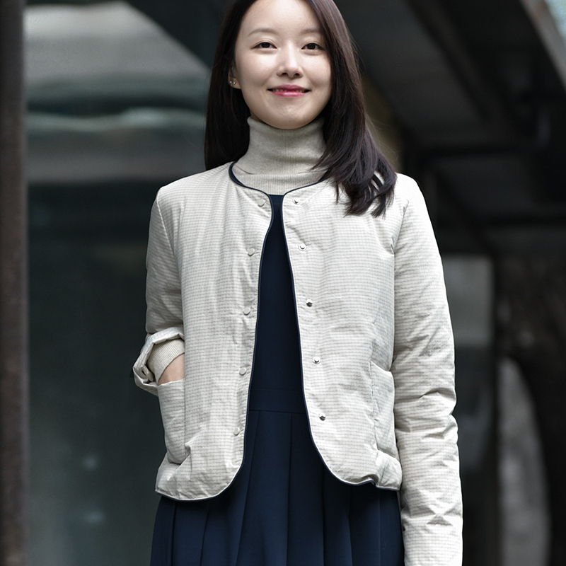 前世今生圆领小格子羽绒服