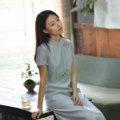 25CXC 型绣花连衣裙 前世今生复古文艺立领X修身 329 月落星繁