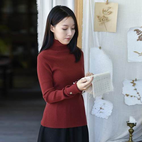 前世今生高领套头针织打底衫