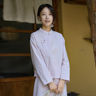 秋花落 159 25CXA 落肩袖 衬衫 前世今生复古轻中式 4.3日特卖