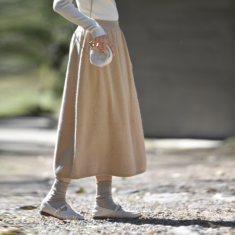 前世今生中长裙花苞裙针织半身裙