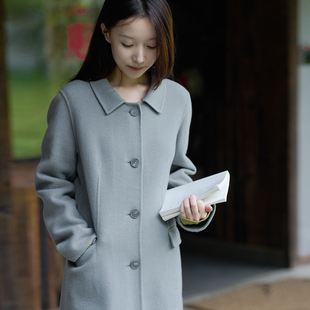 文艺翻领长款 25QDA 前世今生复古修身 此心 毛呢大衣 335