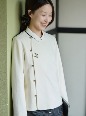 25QDA-093【少年游】前世今生复古新中式圆领偏门襟绣花短外套