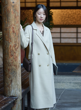 25QDA-202【清晖】前世今生复古文艺西装领羊毛双面呢长款大衣