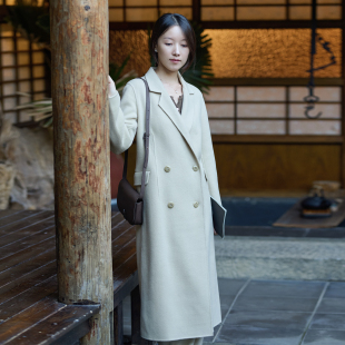 领羊毛双面呢长款 25QDA 前世今生复古文艺西装 清晖 大衣 202