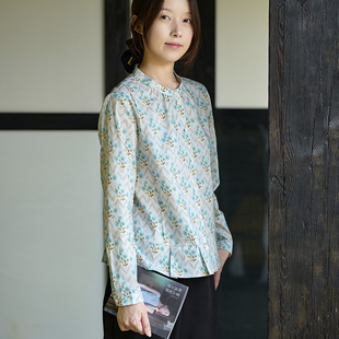 前世今生复古文艺温婉棉亲肤印花衬衫 3.20特卖 花韵 010 25QDA