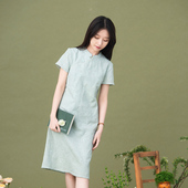 20CXC 斜襟立领旗袍连衣裙 前世今生复古温婉轻中式 112 月下歌