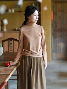 前世今生简约百搭高领打底T恤 日暮溪亭 23QDA 384