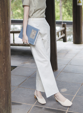 23CXK-263【星影微光】前世今生复古简约休闲文艺直筒裤