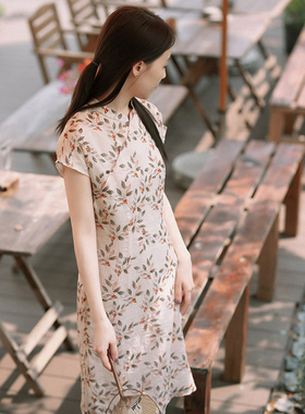 22CXC-287【书之岁华】前世今生复古轻中式立领苎麻印花旗袍