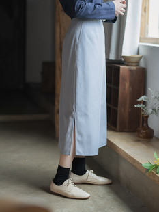 人间朝夕 196 前世今生复古原创简约端庄半身裙 23QDC 不.退换5