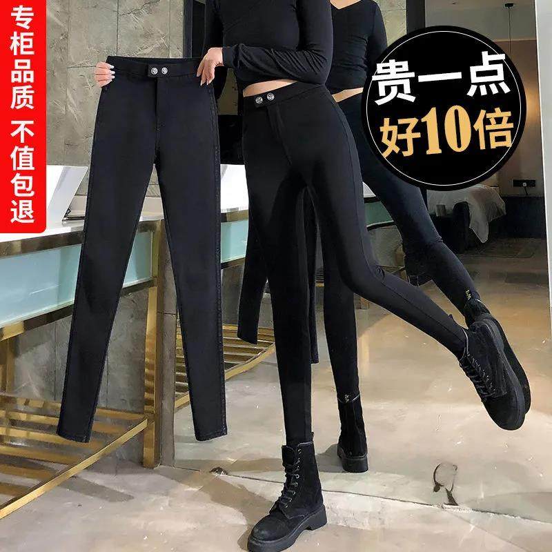八分裤女矮个子打底裤春秋款女外穿九分裤女高腰新款小脚小黑裤