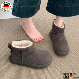 德国厚底雪地靴女款新款冬季爆款皮毛一体防滑加绒加厚保暖棉鞋子