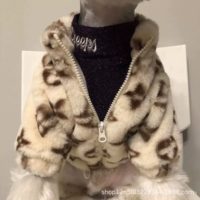 狗狗衣服秋冬雪纳瑞法斗比熊泰迪中小型犬猫咪烟熏皮草外套