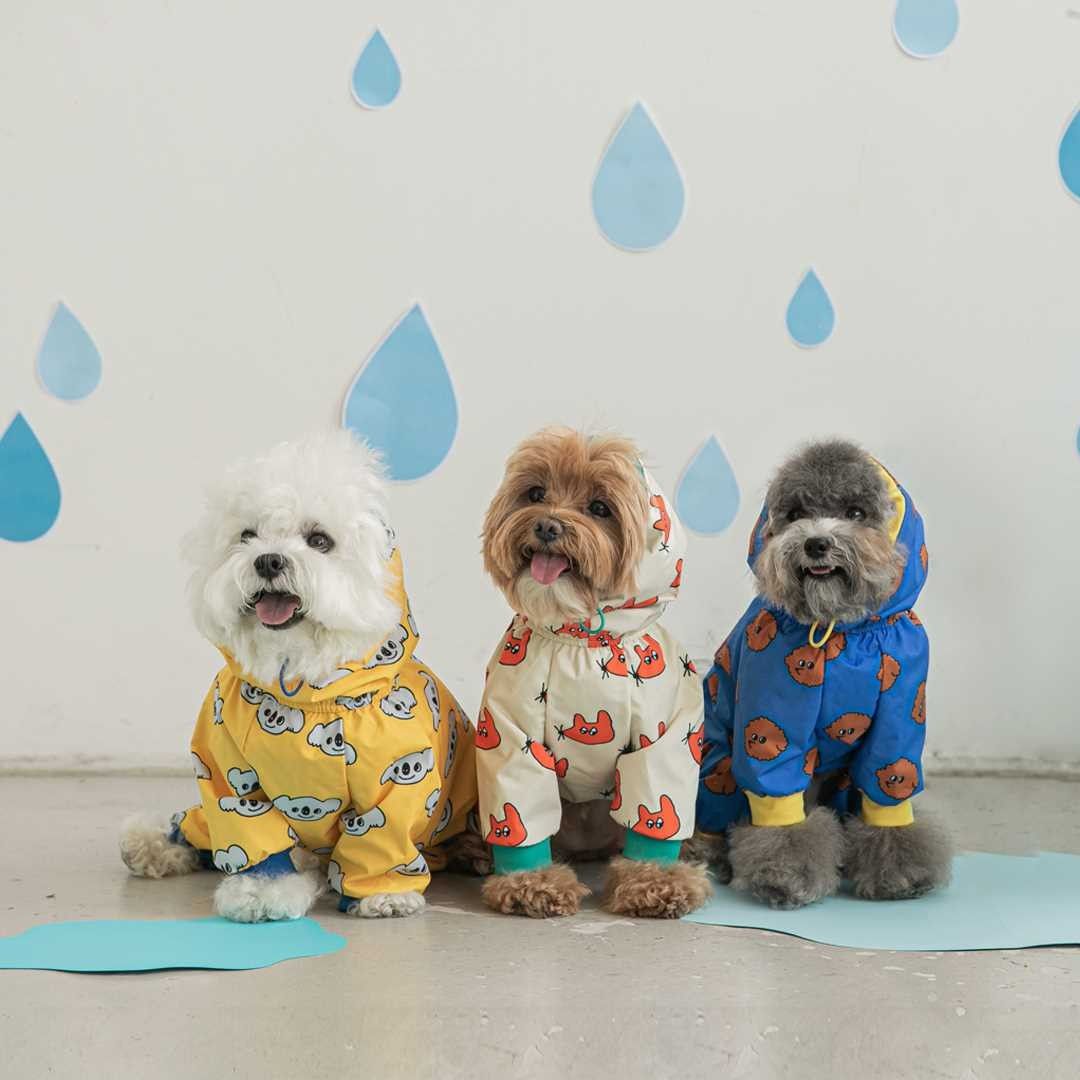 韩国宠物狗狗防水全包雨衣雨披 中型小型犬四脚连帽泰迪比熊