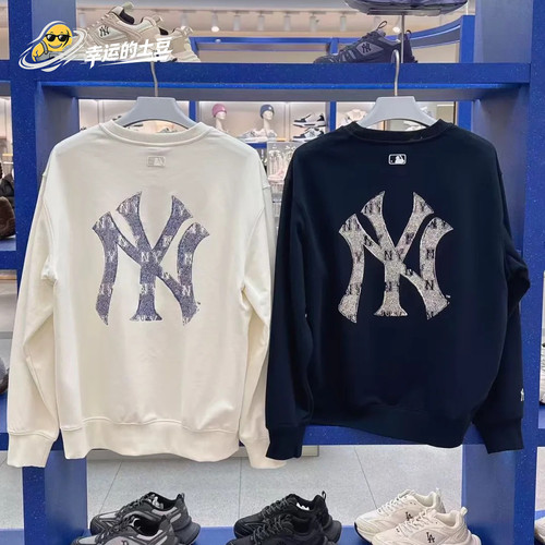 MLB 26年春款男女情侣运动休闲毛圈圆领长袖套头卫衣3AMTM0961
