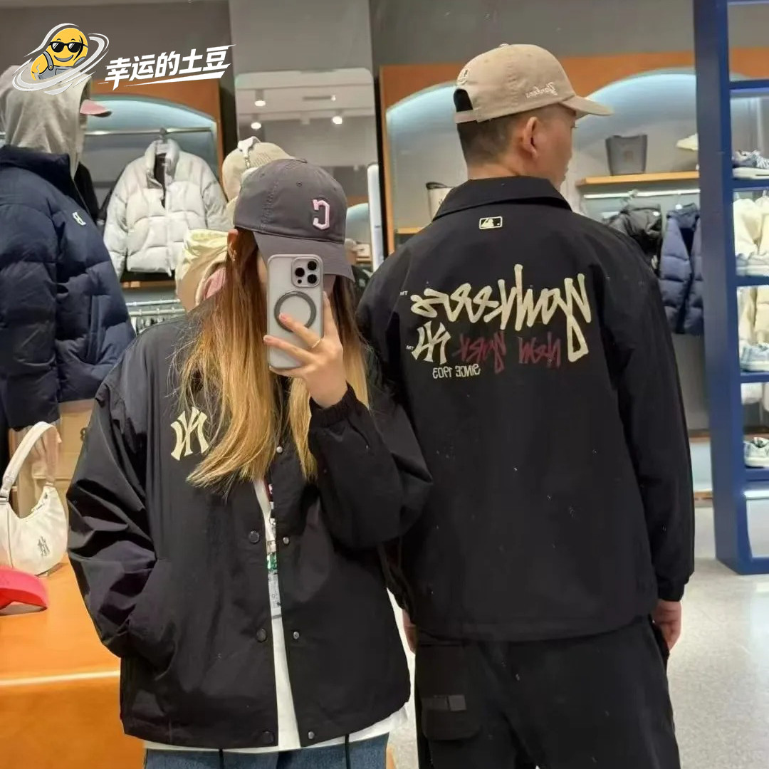 MLB 26年春款男女情侣运动休闲教练夹克外套3AJPB0561-50BKS