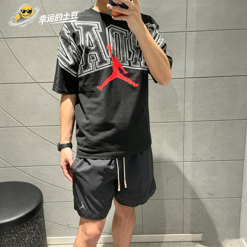 Nike耐克 Jordan AJ男子运动休闲潮流复古印花宽松短袖T恤 IQ0709