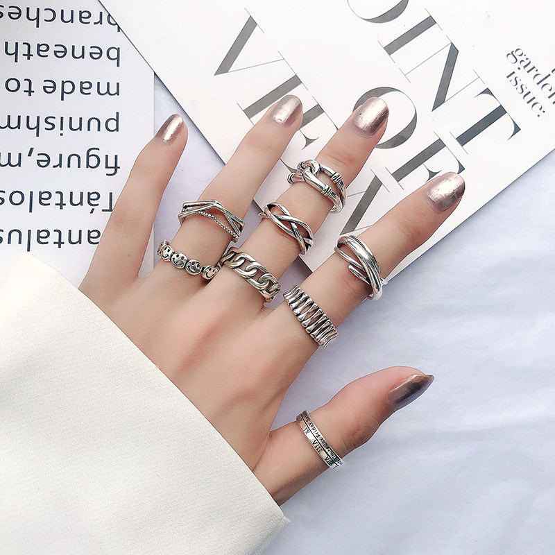 CHAIN RING WOMENS FASHION PERSONALITY INS TIDE COLD WIND INTERNET CELEBRITY RETRO HIP-HOP SUNFLOWER INDEX FINGER SINGLE