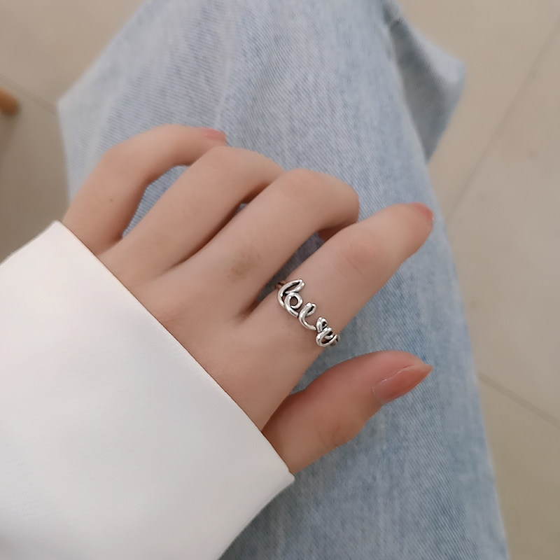 LITTLE DAISY RING FEMALE DESIGN SENSE NICHE INTERNET CELEBRITY INS COLD STYLE RETRO THAI SILVER OPEN INDEX FINGER RING