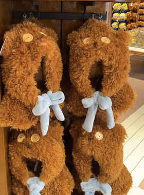 北京环球影城代购正品小黄人tim熊冬季限新品蓝色蝴蝶结tim熊头套