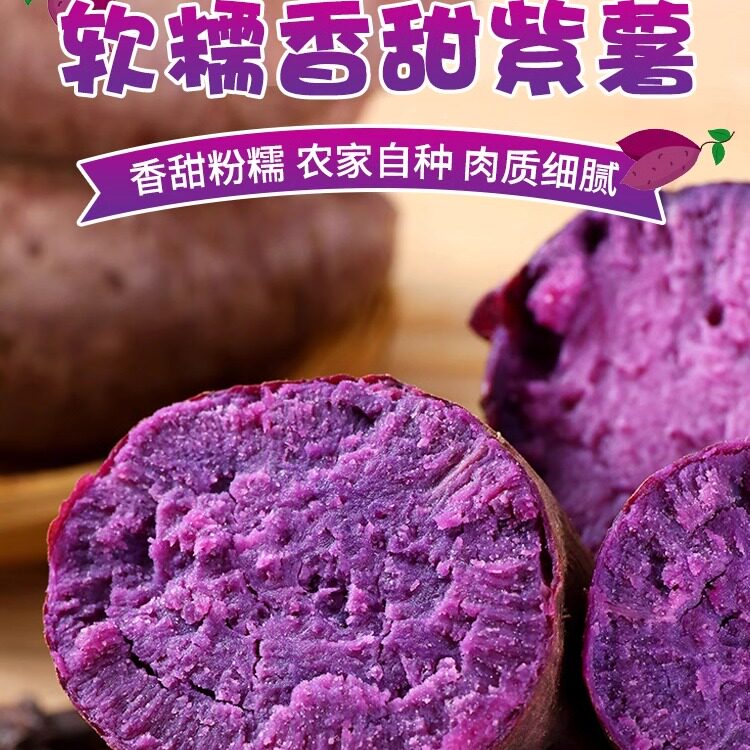 新鲜紫薯大果10红薯农家蔬菜小番薯沙土山芋地瓜新鲜食用紫心紫皮