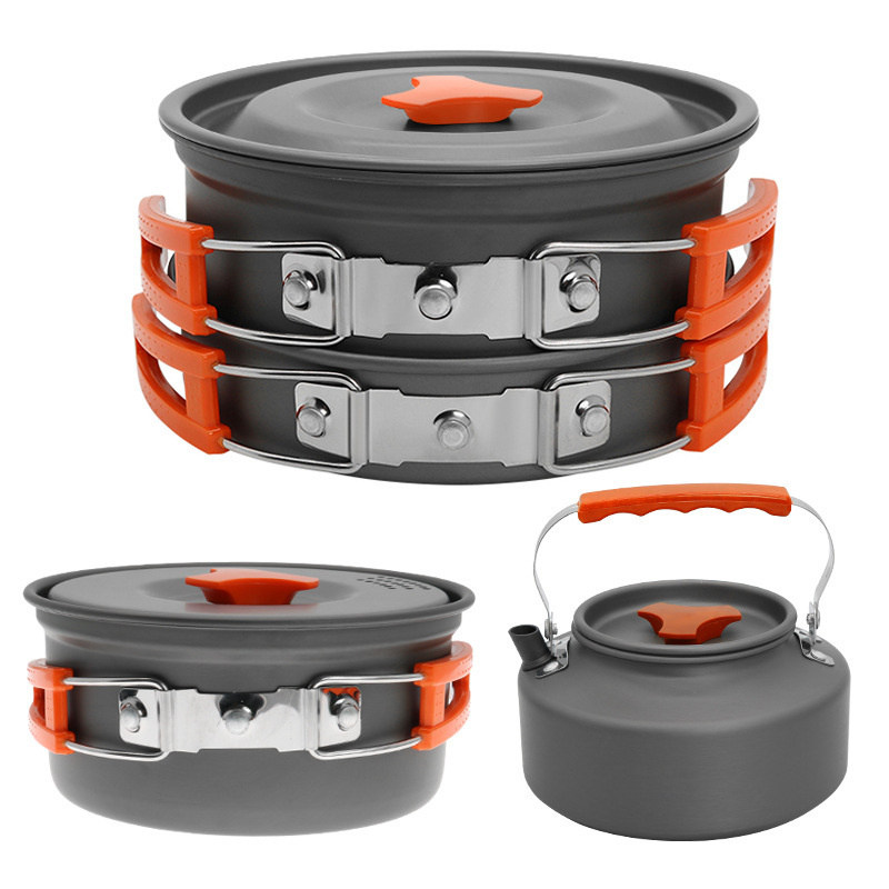 户外锅具露营套锅烤煎炸煮