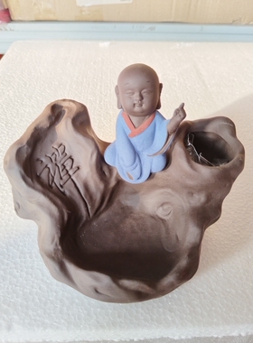 清仓包邮紫砂陶瓷香炉禅意倒流香炉如来小沙弥香炉熏香炉