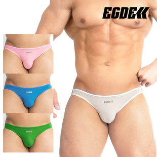 现货EGDE尼龙氨纶爽滑朦胧透视低腰男三角内裤REBOOTRE系列3762