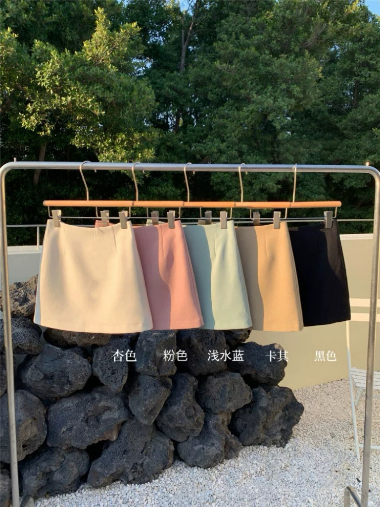 2026韩国东大门春夏季新款高腰显瘦a字版型西装学院风短裙防走光