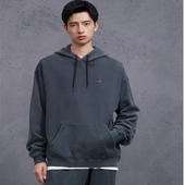 男女复古字母上衣水洗黑连帽卫衣10027114 正品 CONVERSE匡威 A01