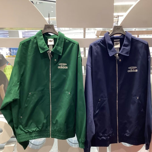 Adidas三叶草25冬男女大logo翻领复古运动夹克外套KC0136 KC0135