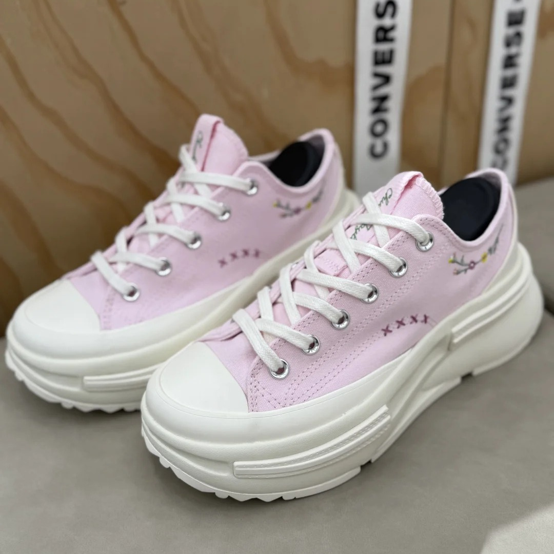 正品Converse匡威RunStarLegacyCX粉色刺绣花朵夹心帆布鞋A15092C