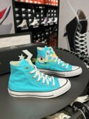 converse匡威 男女经典 常青款 正品 松石绿水蓝色高帮帆布鞋 A06562C
