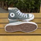 star绿色透气休闲运动高帮帆布鞋 All A10536C converse匡威 正品