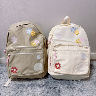 Converse匡威 毛线小花奶白色褐色双肩背包书包10025826-A01-A02