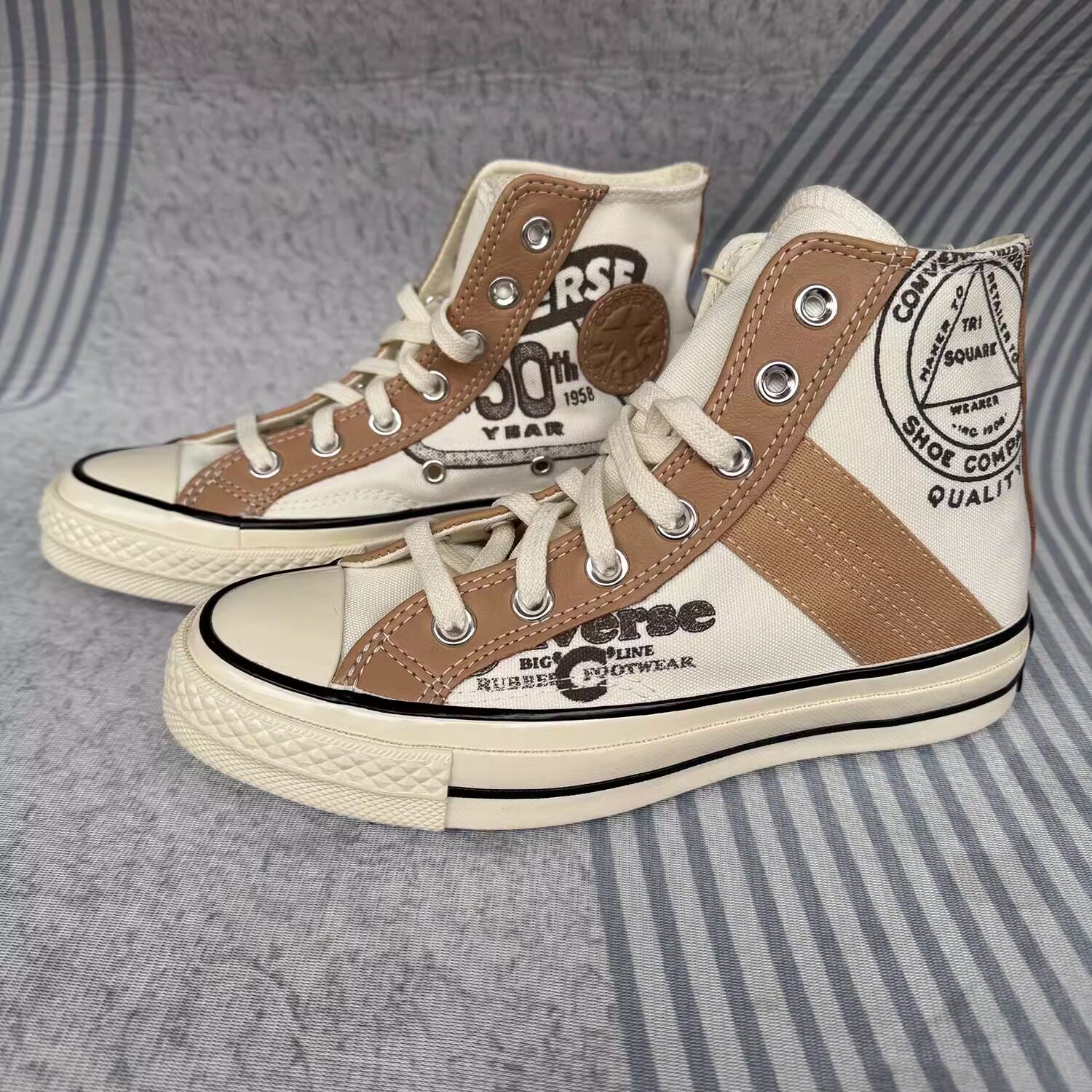 正品converse匡威 1970S皮面拼接印花高帮帆布鞋A07122C