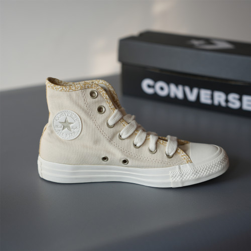 CONVERSE ALLSTAR匡威经典款米色字母花边动物纹高帮帆布A10144c