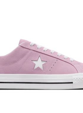 匡威淡粉色翻毛皮麂皮低帮滑板鞋