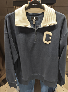 正品converse匡威24冬男女款半拉链高领套头卫衣10026553-A05-A03