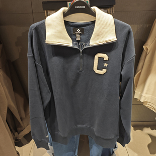 正品converse匡威24冬男女款半拉链高领套头卫衣10026553-A05-A03