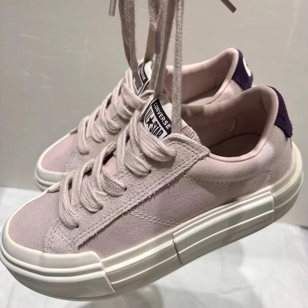 Converse匡威藕粉色厚底帆布鞋图片