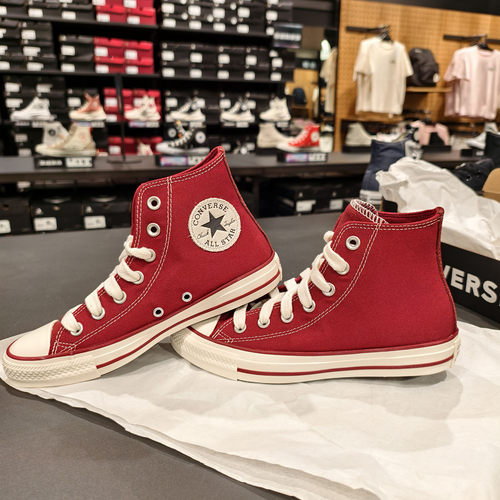 正品CONVERSE匡威All Star学院风红色高帮男女帆布鞋A12580C
