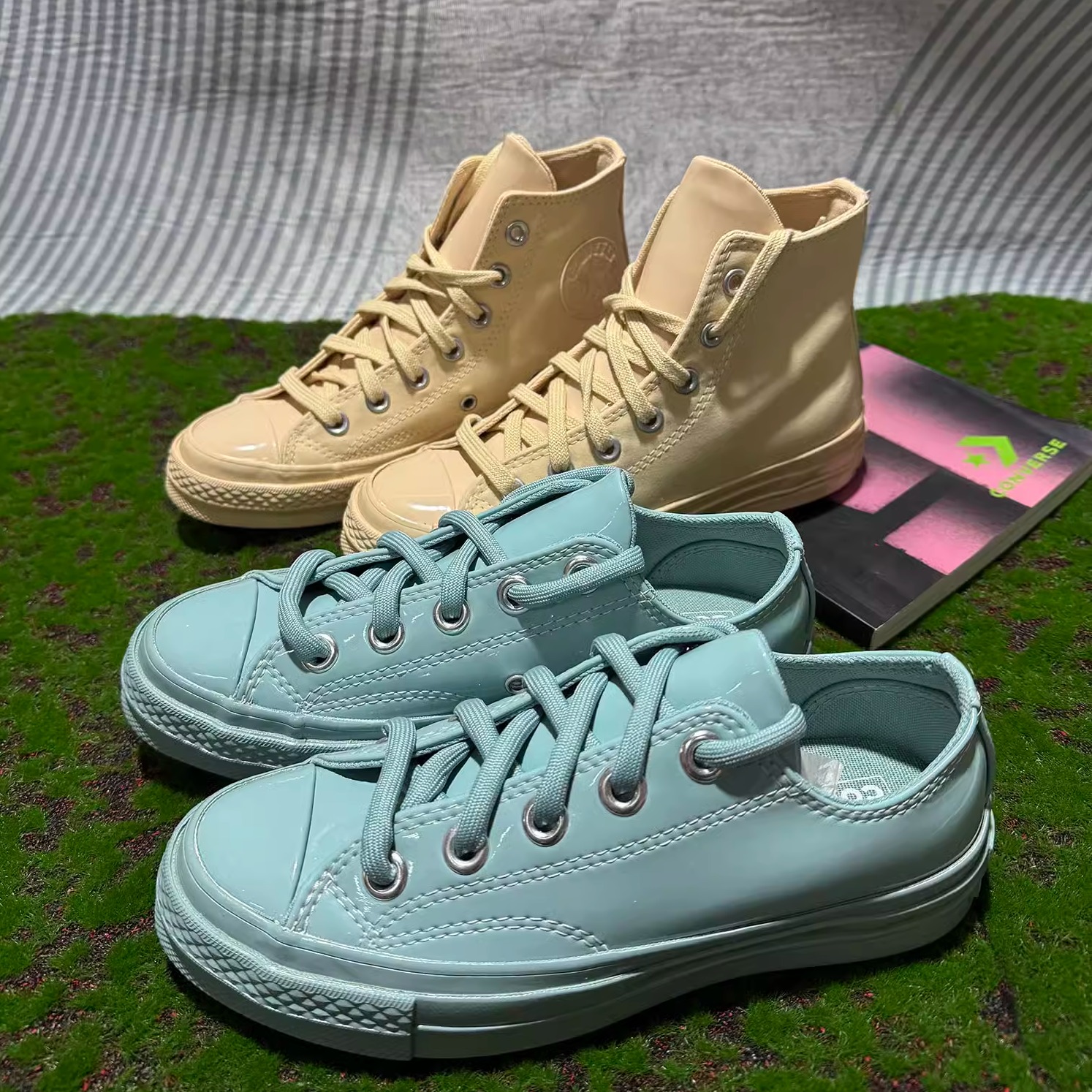 正品匡威 胶印瑕疵特价 1970S全色漆皮帆布拼接鞋571617C 571629C