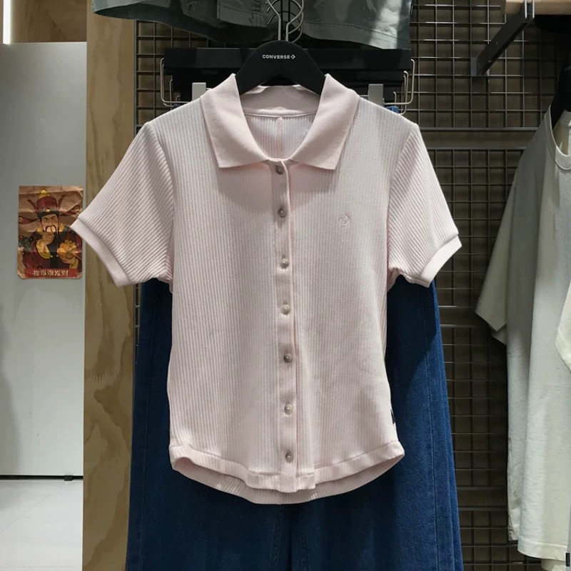 CONVERSE运动POLO衫女子春夏女修身针织polo衫紧10024769-A01-A05