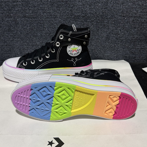 匡威AllStar厚底高帮帆布鞋