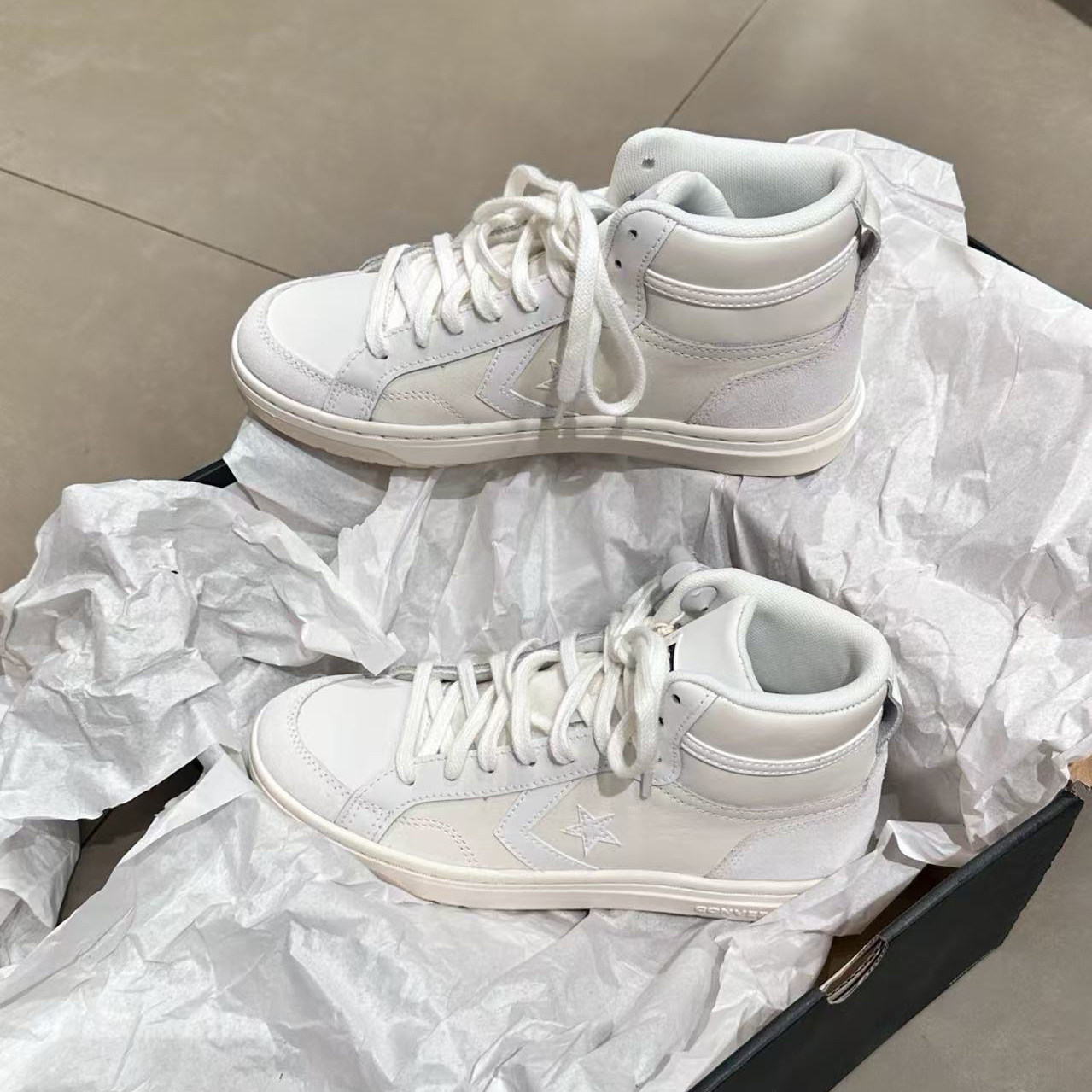 CONVERSE匡威Pro Blaze Classic星箭皮质拼接高帮休闲板鞋A09082C